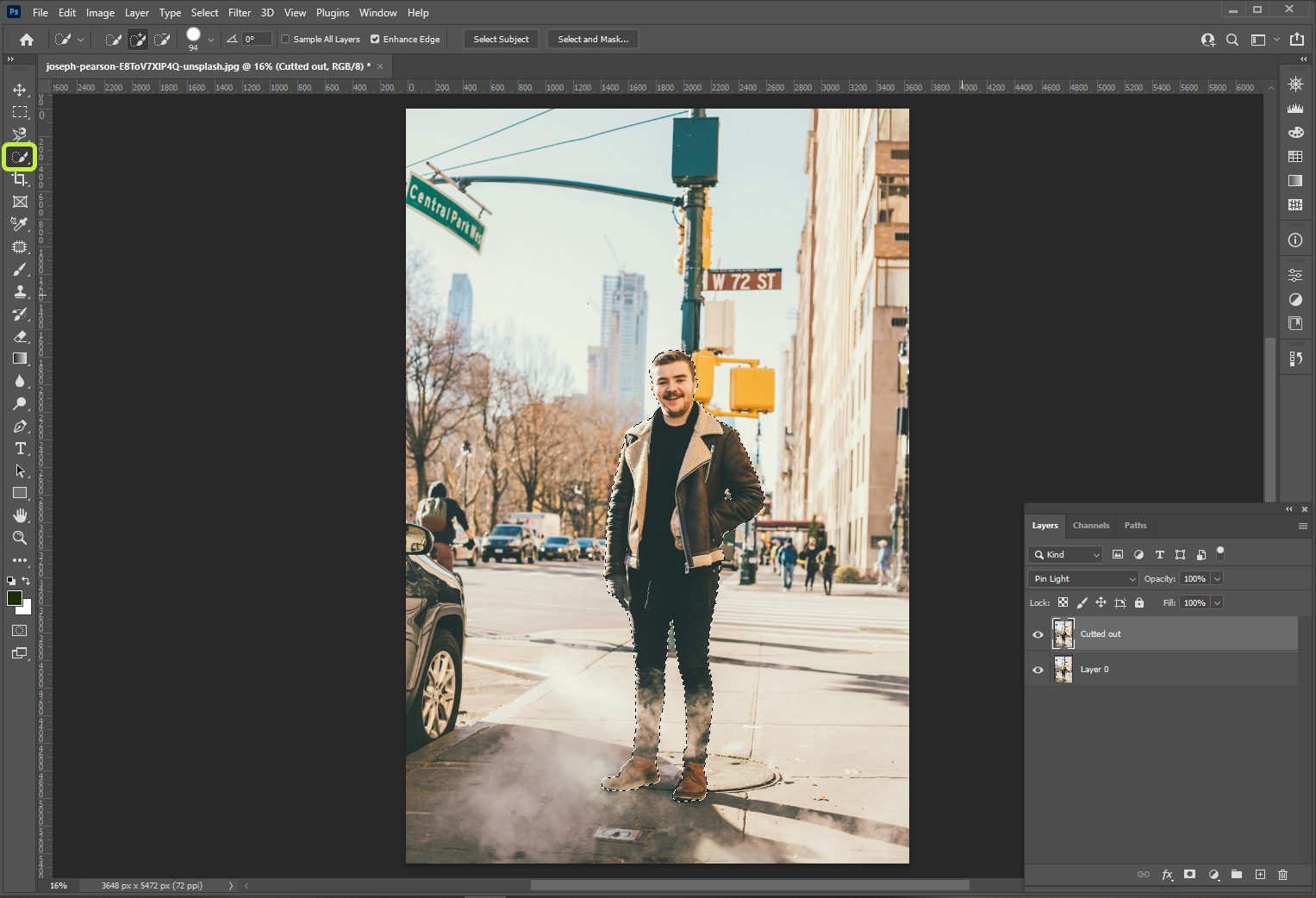 Как удалить объект в Adobe Photoshop