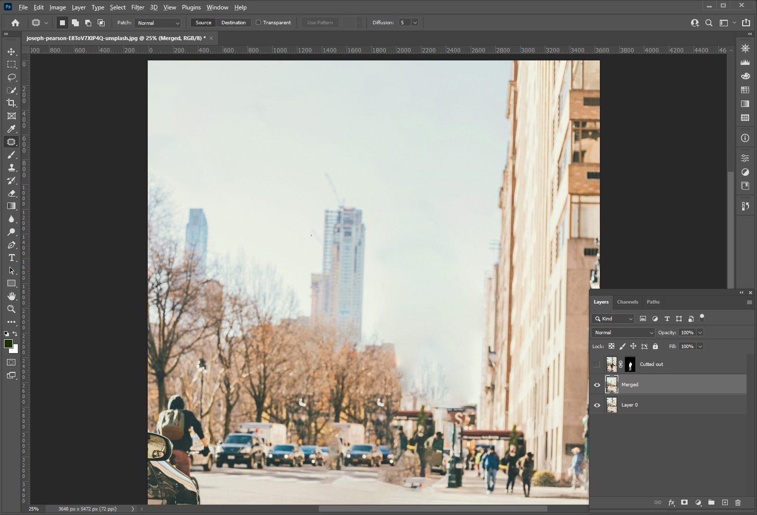 Как удалить объект в Adobe Photoshop