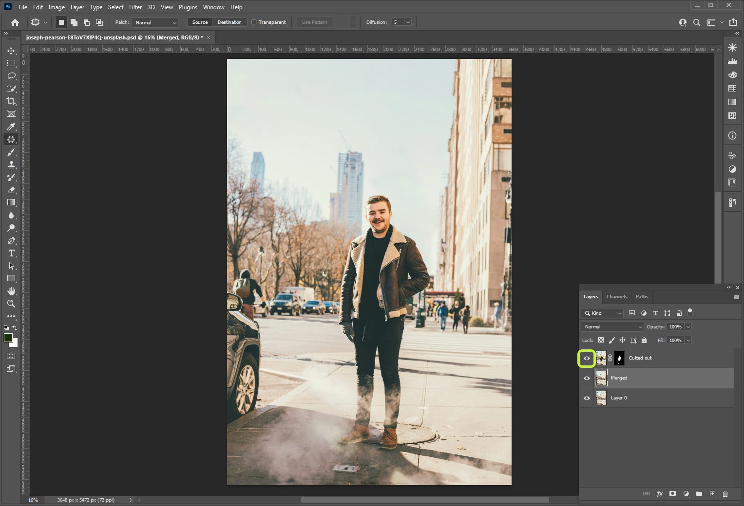 Как удалить объект в Adobe Photoshop