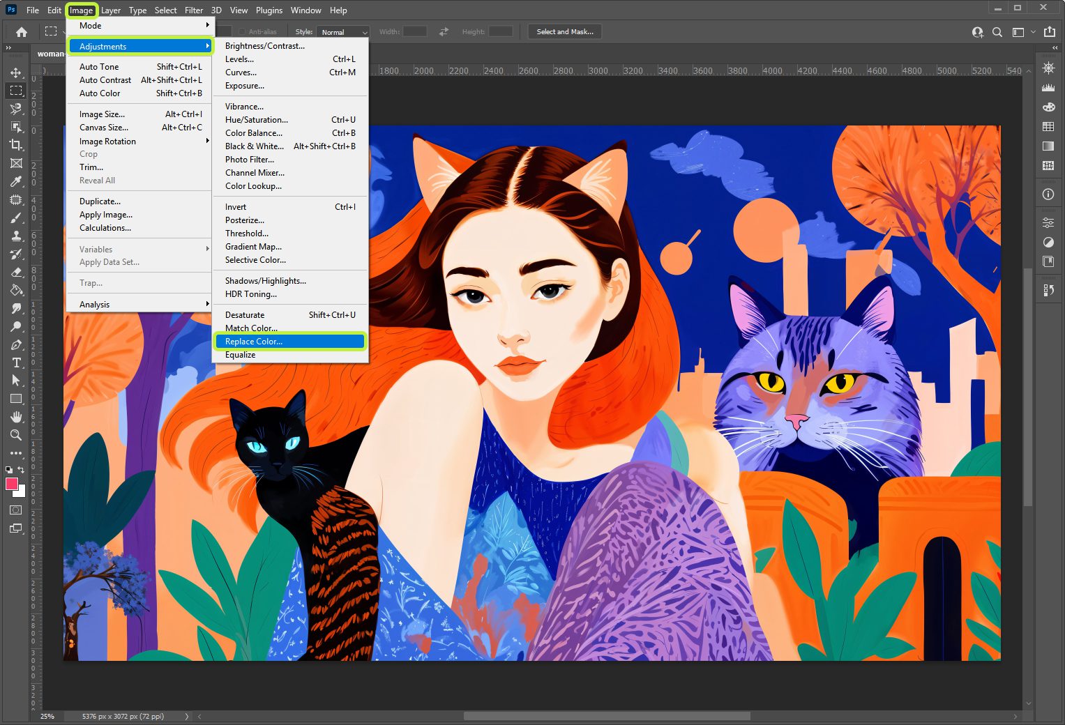 Как заменить цвет в Adobe Photoshop