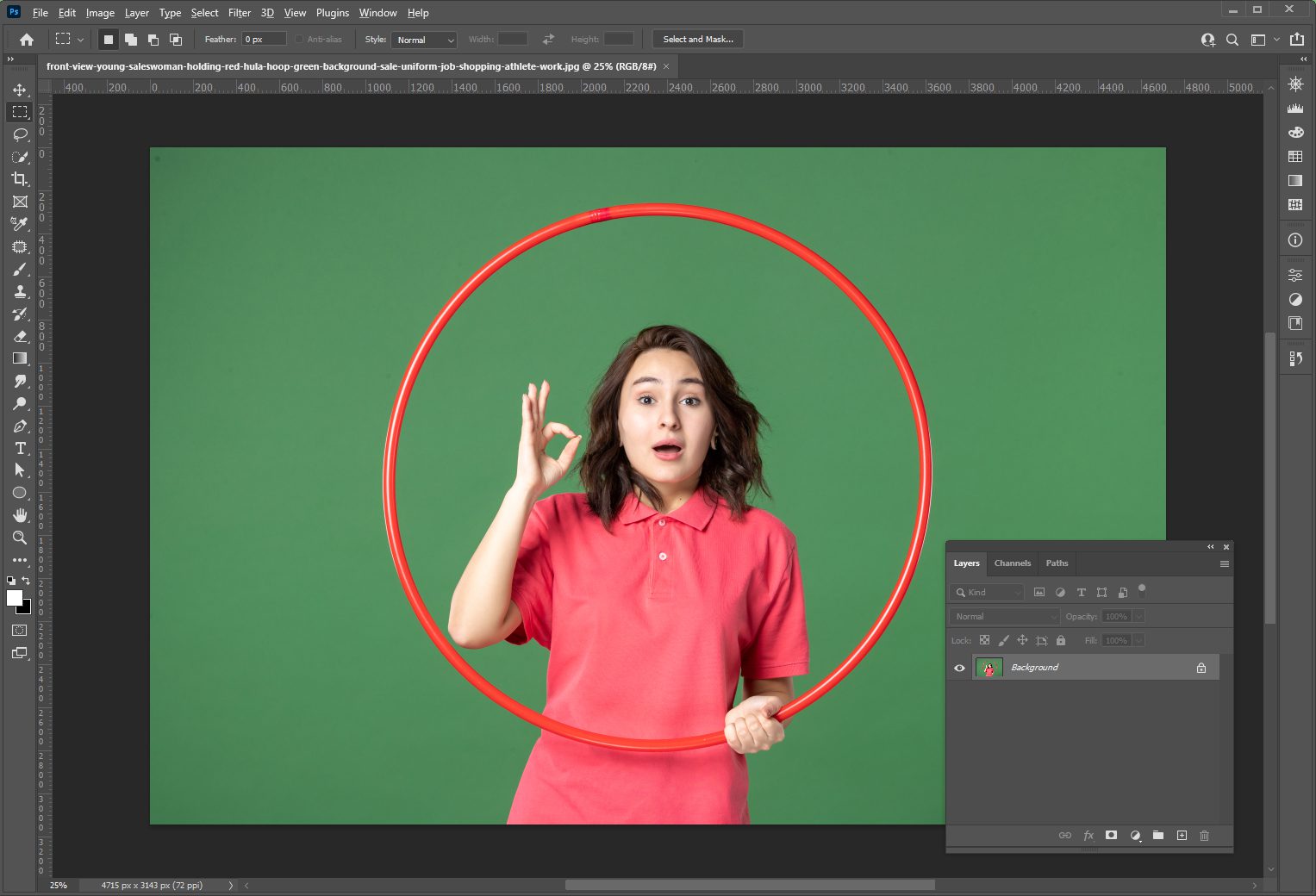 Как удалить зелёный фон в Adobe Photoshop