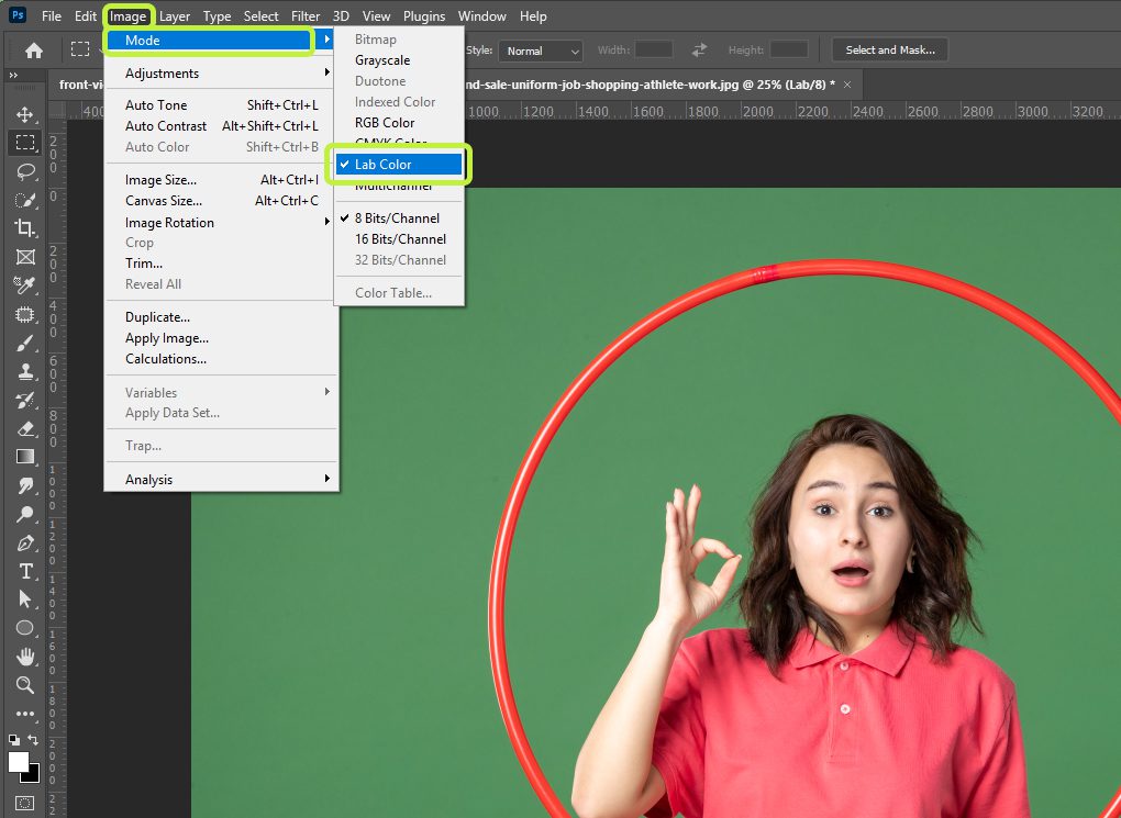 Как удалить зелёный фон в Adobe Photoshop